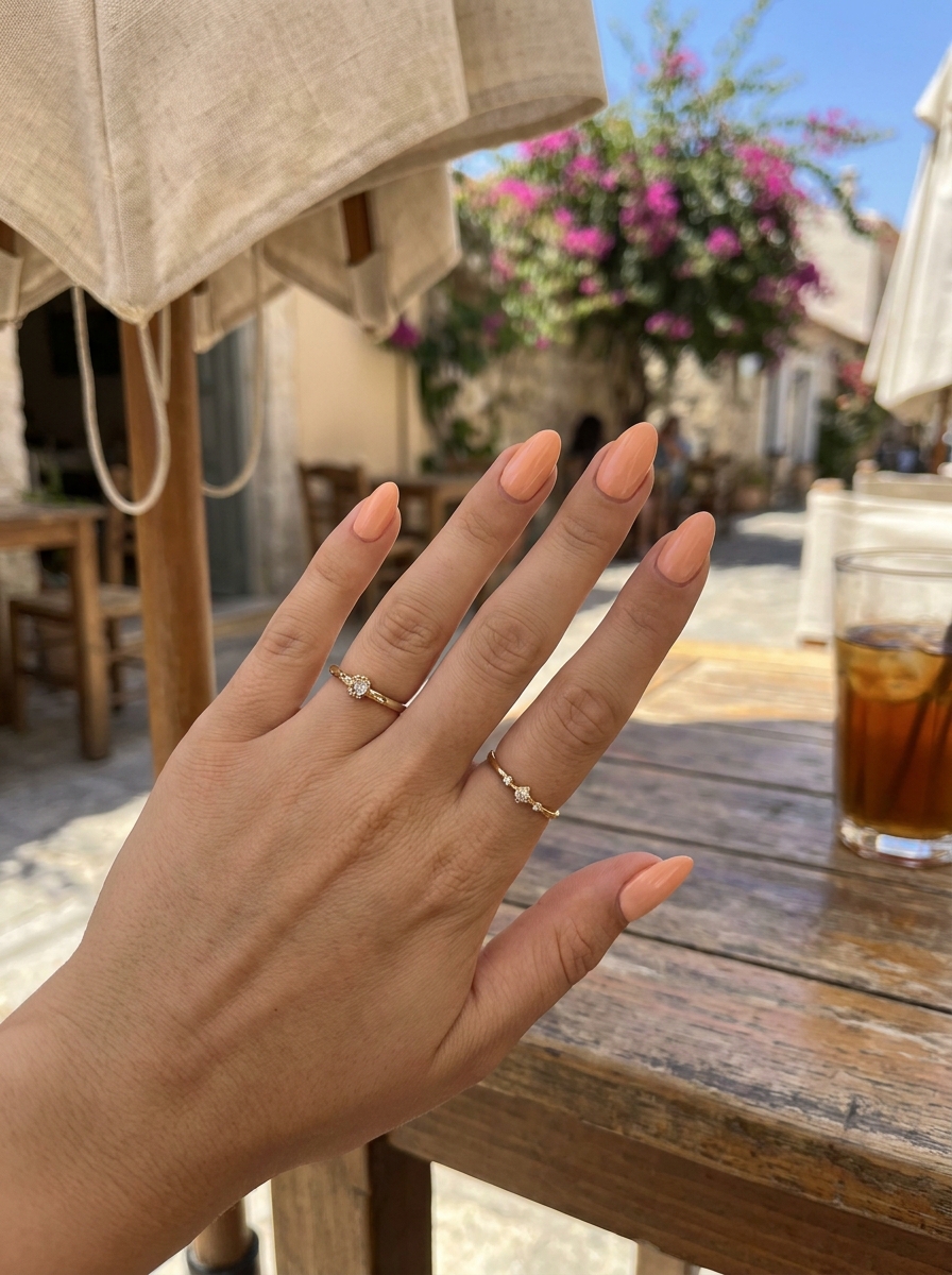 Peach Beach Nails als Beachy Nails Inspiration 2026